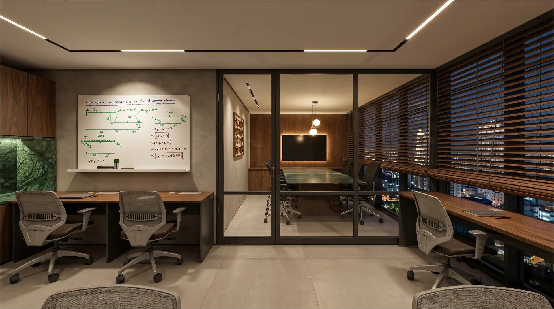 Coworking com sala de reunião